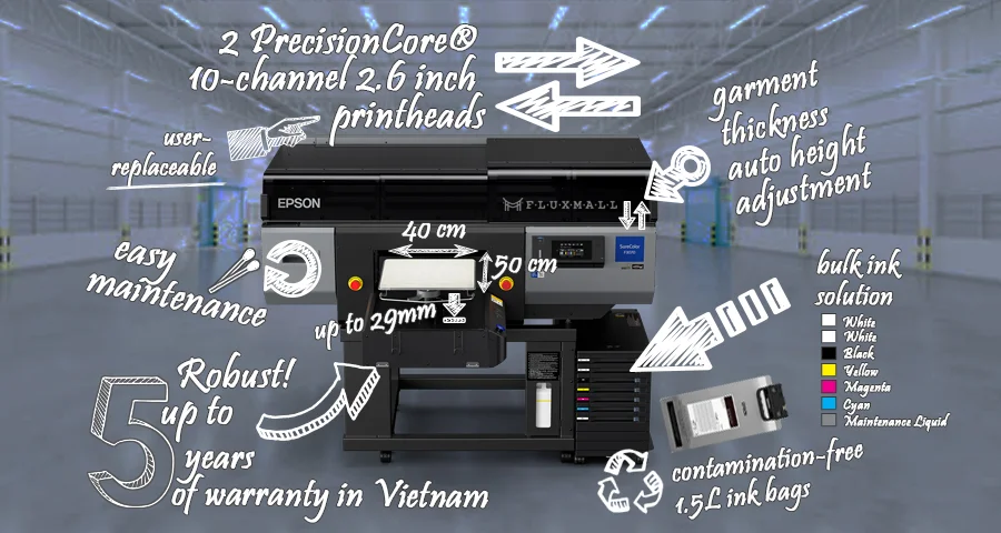 Epson F3030 DTG Printer Tech Specifications