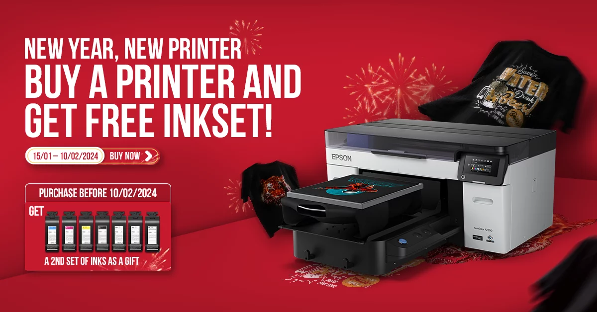 Fluxmall TET 2024 Promotion - Buy Epson SureColor SC-F2230 Printer and get free Inkset.