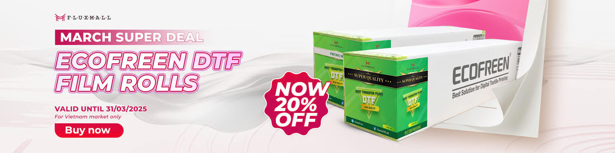 March Super Deal - Ecofreen DTF Film Rolls Now 20% Off!