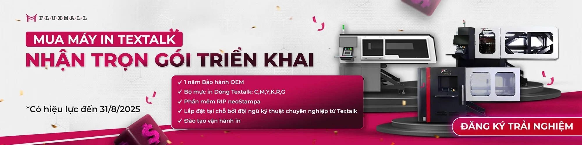 Ưu đãi tháng 7 - Đầu tư máy in Textalk Hybrid – nhận trọn gói triển khai cùng Fluxmall
