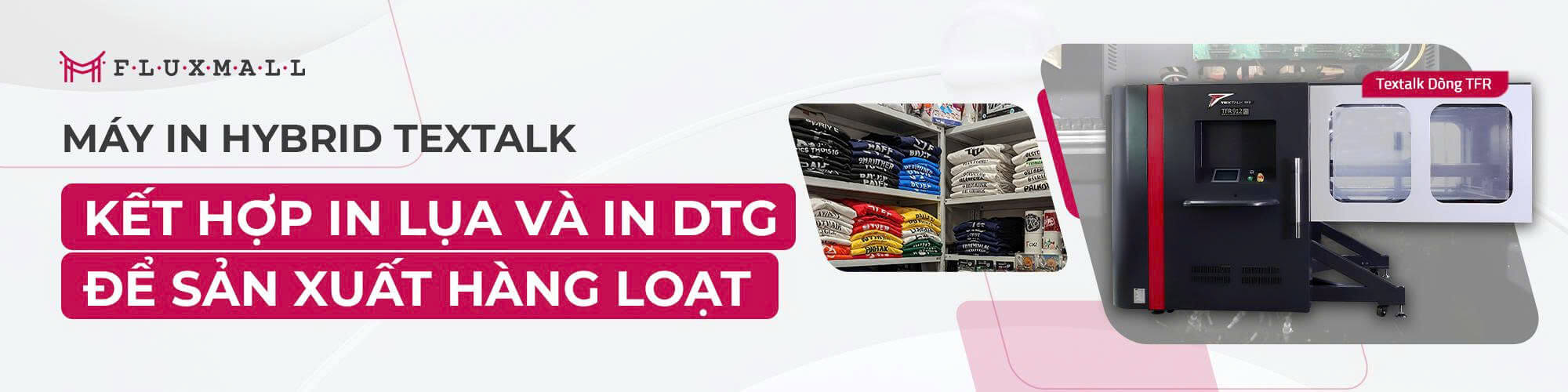 Máy in hybrid Textalk Kết hợp in lụa và in DTG để sản xuất hàng loạt
