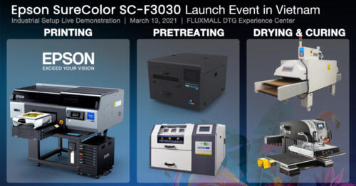 Epson SureColor SC-F3030 industrial setup live demo